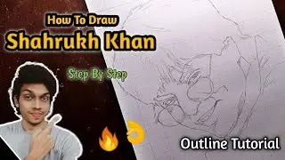 How To Draw Shahrukh Khan Step By Step Sketch Tutorial || Shahrukh khan Outline Tutorial  😍🔥 #Sketch