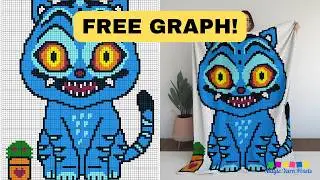 FREE C2C Graph & Pattern - KPop Derpy Tiger - C2C & Tapestry Crochet Pattern