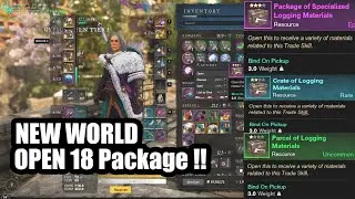 NEW WORLD OPENING 18 Package Logging Materials !! ( LOTS OF LOOT )