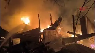 Massive Blaze Engulfs Timber Shops, Houses in Munawarabad, Firefighting Operation Underway