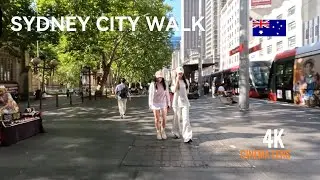 Sydney City Walk | Central Station to Town Hall via Chinatown (4K)