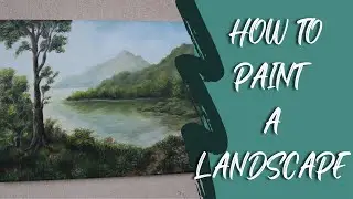 Landscape oil painting with an island view | Paint with Zentosa