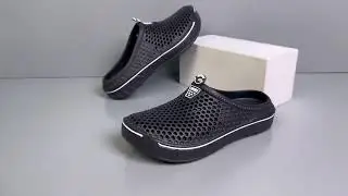 Comfortable EVA Slides - Slip-Resistant, Closed-Toe, Strappy Back, Flat Heel, Solid Color
