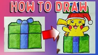 How to Draw Christmas Pokemon | Pikachu Surprise Fold