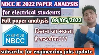 nbcc je 2022 paper analysis for electrical //nbcc je 2022 ka cutoff marks kitna ja skta hai
