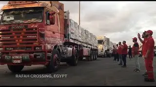 Egypt sending hundreds of aid trucks for Israeli forces to inspect before being allowed into Gaza