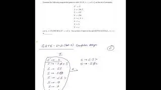 Augmented Grammar GOTO set, Compiler design GATE 2021 (set-2)