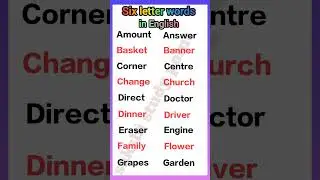 Six letter words in English @sakshistudypoint-wl3mm #English #learnenglish #अंग्रेजी सीखें शुरु से