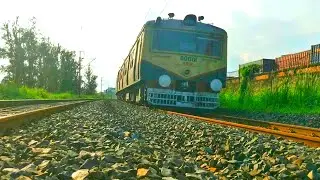 Short Distance 9 Coaches Staff Special EMU Train // 9 Coaches Local Train.