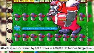 Plant attack speed increased by 1000 times vs 400,000 HP furious Gargantuar.【PVZ Hybrid】
