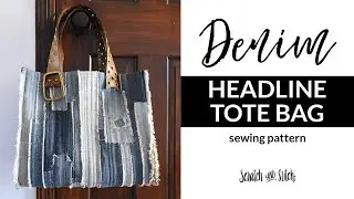 Upcycled Denim Headline Tote Bag | FREE BONUS Sewing Pattern Add-On