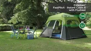 Coleman&reg; FastPitch&trade; Instant Cabin 6 tent with Flysheet (3 min edit)