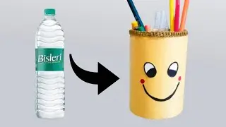 How To Make Pen Stand From Plastic Bottle | DIY Easy Pen-Pencil Holder Craft | Best Out Of Waste