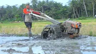 Proses Cepat Meratakan Menggaru Lahan Padi Pakai Traktor Quick G3000 Zeva