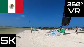 360&deg; VR Virtual Reality Video: Mexico - Isla Blanca kitesurf spot, Cancun, Quintana Roo. GoPro MAX