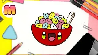 COMO DIBUJAR CEREALES KAWAII 🥣 dibujos faciles kawaii 🥣 Aprender a dibujar con Jape