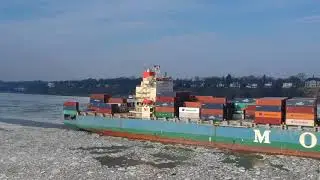 MOL Empire einlaufend Hamburg am 04.03.2018
