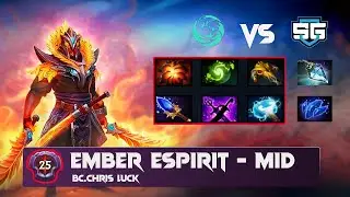 bc.Chris luck Ember Spirit vs SG DPC SA.(Dota 2 Ember Spirit  Gameplay)