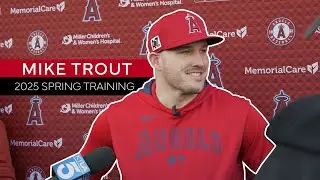 Mike Trout Speaks to Media at Angels Spring Training