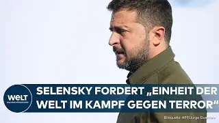 UKRAINE-KRIEG: Selenskyj ruft zum gemeinsamem Kampf gegen Terror auf