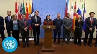 Security Council President & Others on UN Personnel Safety in Gaza - Media Stakeout | United Nations