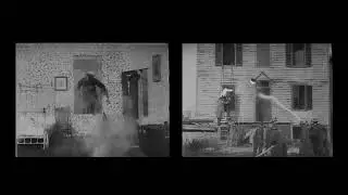 The Life of an American Fireman 1903 splitscreen