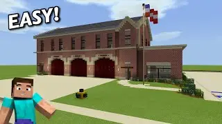 Minecraft: How To Build A Realistic Fire Station Tutorial (Part 1)