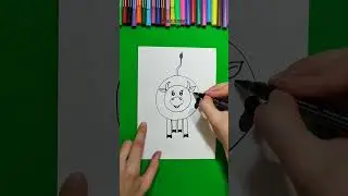 Drawing a funny cow 🐄#creative #ideas #activities #tutorial #animals #drawing #drawingtutorial #cow
