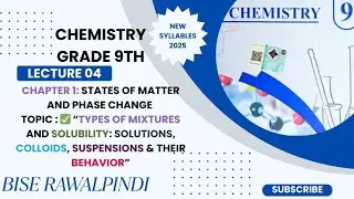 TYPES OF SOLUTION| SOLUBILITY, COLLOID , SUSPENSION| EFFECT OF TEMPERATURE| CLASS 9th CHEMISTRY