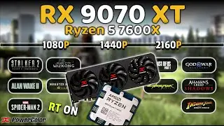 RX 9070 XT + Ryzen 5 7600x | 1080p, 1440p, 2160p | Test in 10 Games
