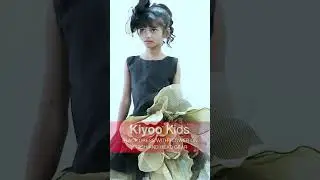KIYOO KIDS BLACK DRESS WITH FLOWER ON THIGH & HEAD GEAR #kiyooclothing #trending #kiyoo