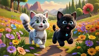 Four Playful Kittens Pounce and Play | Cute Animal Song for Kids | Fun Nursery Rhyme