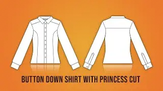 Drawing A Button Down Shirt With Princess Cut  | Adobe Illustrator For Fashion Design | V02