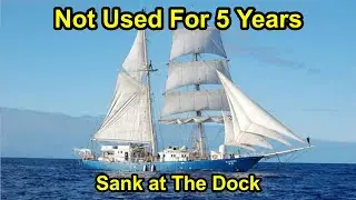 Sailing Ship Used for Ocean Research Sinks at a California Dock.