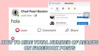 how to hide total number of reacts on FACEBOOK posts