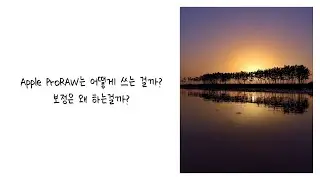 사진 보정을 꼭 하는 이유 / Apple ProRAW 기초 사용법 (w/Snapseed)
