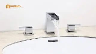 Mero Waterfall Modern Widespread Bathroom Sink Faucet 2 Handles Chrome review