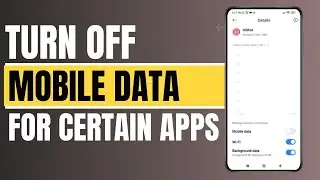 How to Turn Off Mobile Data for Certain Apps ?