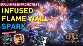 Infused Flame Wall SPARK doing pretty great damage! (Testing out Lineage support gems) 0.3 PoE 2