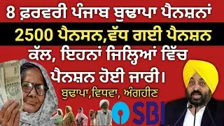8 ਫਰਵਰੀ , Punjab Budapa Pension News Today,2500 ਪੈਨਸ਼ਨ।