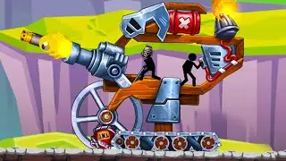 ТАНК и Стикмены в The Tank #2 Босс против Деревянных танков в игре на андроид на канале Машинки Кида