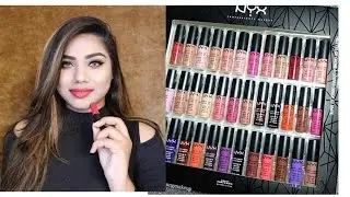 NYX soft matte lip creme Swatches on ASIAN/Indian/Medium Skintones | All 38 colours| Full lipsticks