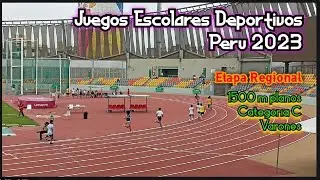 1500 m Planos, Categoría C, Varones, Juegos Deportivos Escolares, Etapa Regional, Lima, Perú 2023.