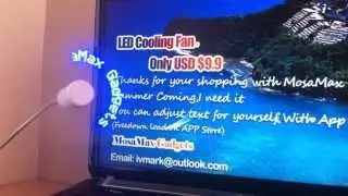 Fun in Summer!USB LED Message Fan With App Support iPhone Edit The Text Content