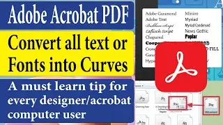 Convert Text to Outlines / Text to curves / Fonts to Curve from a PDF using Adobe Acrobat PRO -Hindi
