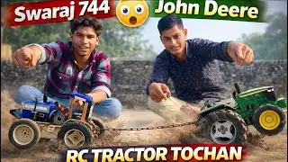 💪Rc Swaraj 744 and john deer tractor tochan💪||#diy #rctractor #tochan @Ak.models81 #machine