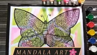 butterfly mandala art for beginners| step by step| mandala drawing | zentangle | Daily series part 4