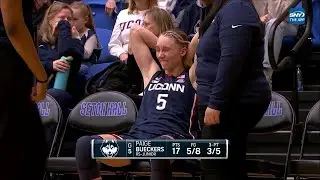😲 Paige Bueckers CHECKS BACK In Game After Injuring Neck, Hits Shot On 1st Touch | #9 UConn Huskies
