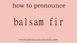 balsam fir: How to pronounce balsam fir in english (correct!).Start with B. Learn from me.