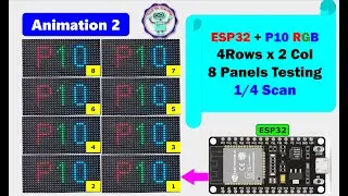 ARDUINO IDE + ESP32 + P10 RGB 32x16 (HUB75 Scan 1/4) + PxMatrix Library | P10 RGB 32x16 with ESP32